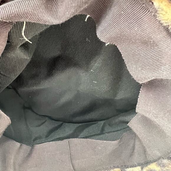 Leopard Cheetah Print Bucket Hat Vtg Y2K Faux Fur Ribbon Boho Hippie Handmade - Picture 7 of 10